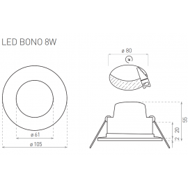 LED bodovka 230V BONO-R 11cm, 8W, 580lm, 4000K, IP65, bílá