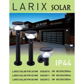 LED solární světlo LARIX SOLAR PIR 20 NW