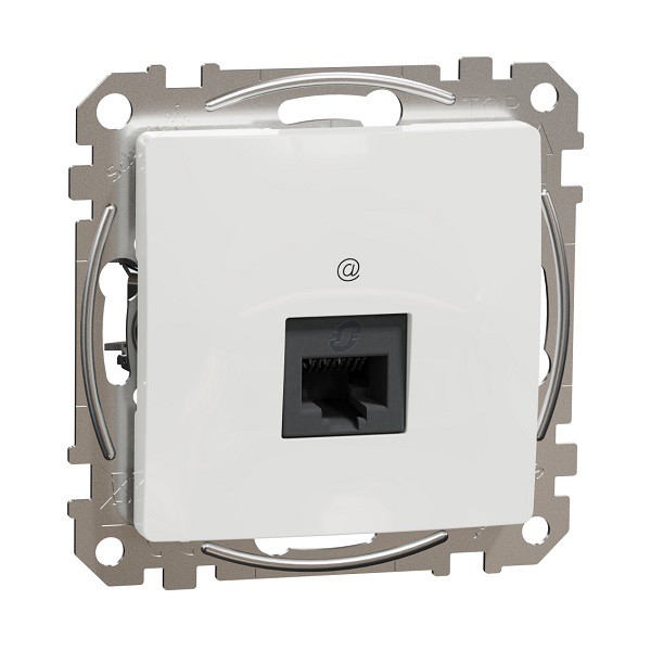 Datová zásuvka pro internet SEDNA Design 1x RJ45, bílá lesklá