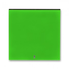Kryt vypínače ABB LEVIT jednoduchý s průzorem, zelená / kouřová černá