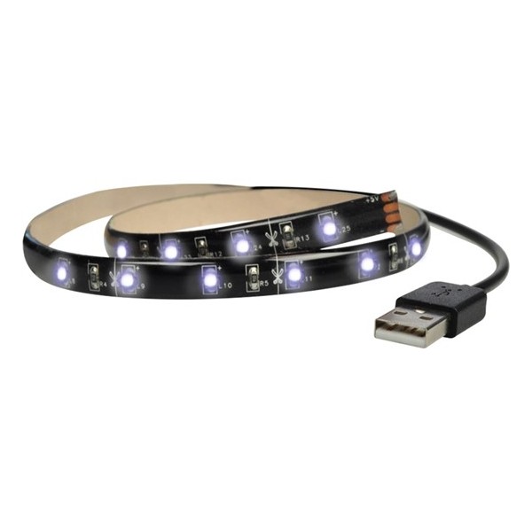 LED pásek za televizi 100 cm, USB, vypínač, studená bílá