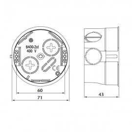 Elektroinstalační krabice pod omítku s víčkem 6400-211