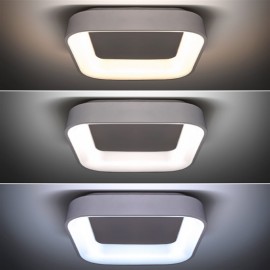 LED stmívatelné stropní svítidlo s dálkovým ovladačem TREVISO 45x45cm, 48W, 2880lm, šedé