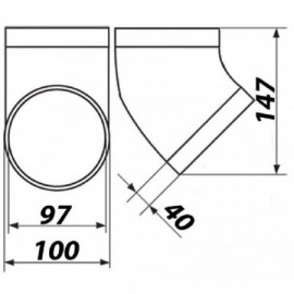 Koleno PVC 45° pro kruhové potrubí Ø 100 mm