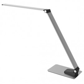 LED stolní lampa s USB, stmívatelná, 11W, 3000K-6000K, broušený hliník, stříbrná