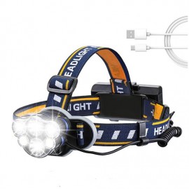 LED nabíjecí čelovka 550lm, 2x2200mAh Li-Ion, USB