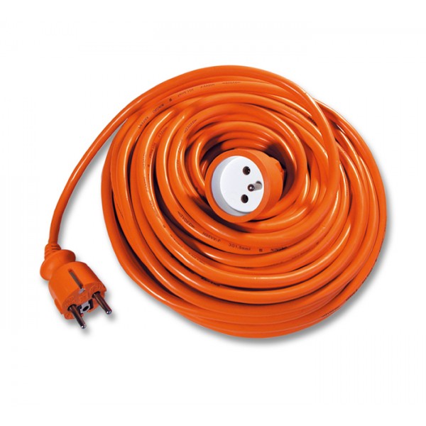 Prodlužovací kabel 15m, 1x zásuvka, oranžový