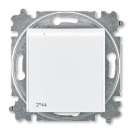 Venkovní zásuvka ABB LEVIT IP44 s víčkem, bílá / bílá