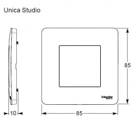 Krycí rámeček UNICA STUDIO jednonásobný, bílý
