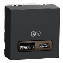 Rychlonabíječka USB A+C UNICA 18W, 2M, antracit