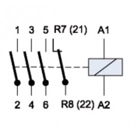Stykač 25A EATON Z-SCH230/25-31, 1NC+3NO - schéma zapojení