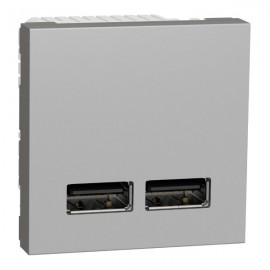 Dvojitá USB nabíječka A+A UNICA, 2M, aluminium