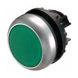 Prosvětlená ovládací hlavice EATON M22-DL-G tlačítko, ploché, zelené, bez aretace
