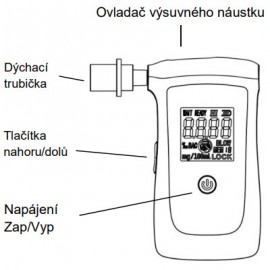 Alkohol tester profesionální 1T06 Fuel Cell, 0-4,0‰ BAC, citlivost 0,008‰
