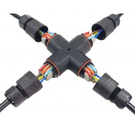 Kabelová spojka vodotěsná, typ X, 3x2,5 mm, IP68, bezšroubová - WAGO