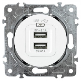 USB zásuvka ELHARD RONDO 2xUSB-A 5V/3.1A, bílá