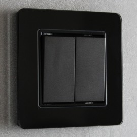 Vypínač se skleněným rámečkem ELHARD ROYAL č.5 antracit / černá
