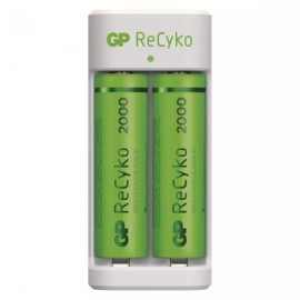 Nabíječka baterií GP Eco E211 + 2ks baterií AA GP ReCyko 2000, USB