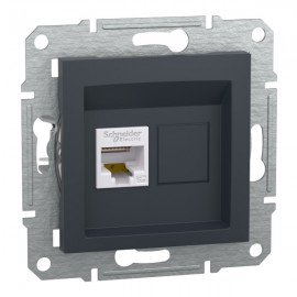 Zásuvka datová Asfora 1x RJ45 pro internet, antracit