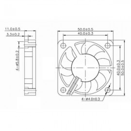 Malý ventilátor 24V, 50x50x10 mm, 3700 ot./min., kuličková ložiska