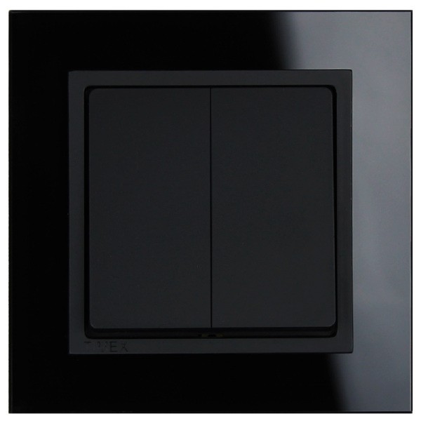 Vypínač Opus Premium Plus č.5 sériový - kompletní, černé sklo