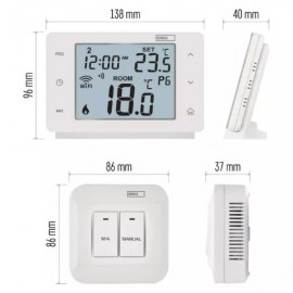 Chytrý WiFi termostat EMOS P56211 bezdrátový - rozměry