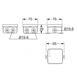 Elektroinstalační krabice na omítku IP55 F8 75x75x40