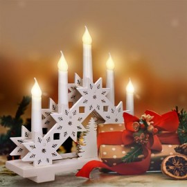 LED vánoční svícen s hvězdami, 30cm, 5xLED, 2xAA
