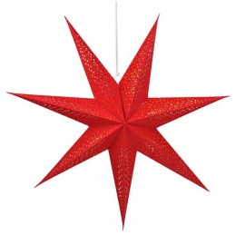 LED vánoční hvězda závěsná, 60cm, 20xLED, 2xAA, červená