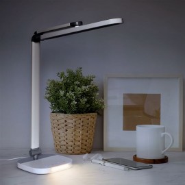 LED stmívatelná stolní lampička s nočním světélkem 10W, 700lm, CCT 3000K-5000K, bílá