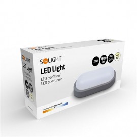 LED nástěnné světlo WO749-G 26x14cm, 20W, 1500lm, IP54, šedé