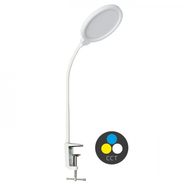 LED stolní lampa LIPA k upevnění ke stolu 10W, 3000-6000K, CCT, bílá