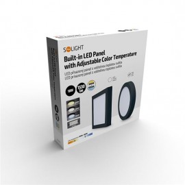 LED panel 22,5cm, 18W, 1530lm, CCT 3000-6000K, černý