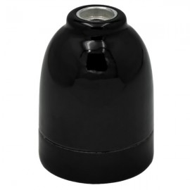 Keramická objímka na žárovku E27, černá