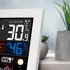 Meteostanice TE81W-XL s extra velkým barevným LCD displejem, bílá